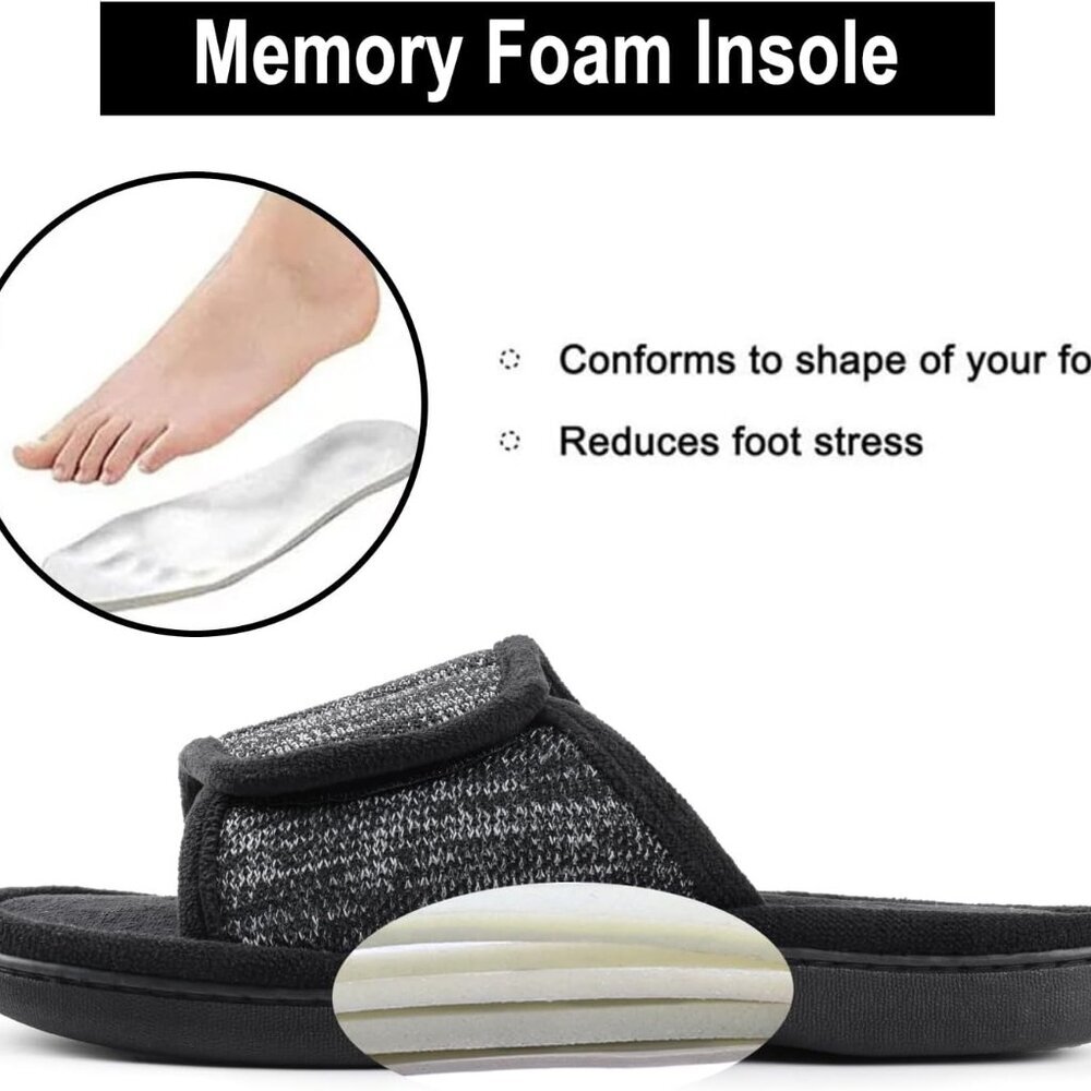 Women's Adjustable Wrap Memory Foam Slide Slipper - image 6